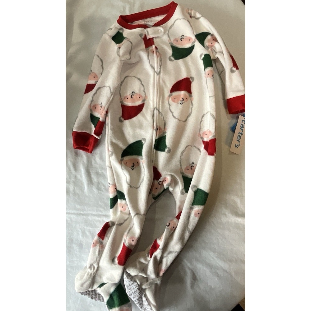 Carter's Santa/Christmas Footed Fleece Sleeper New - 18‎ Month